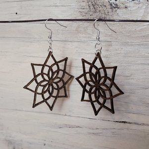 Wood Earrings - Light Brown Whispy Earrings